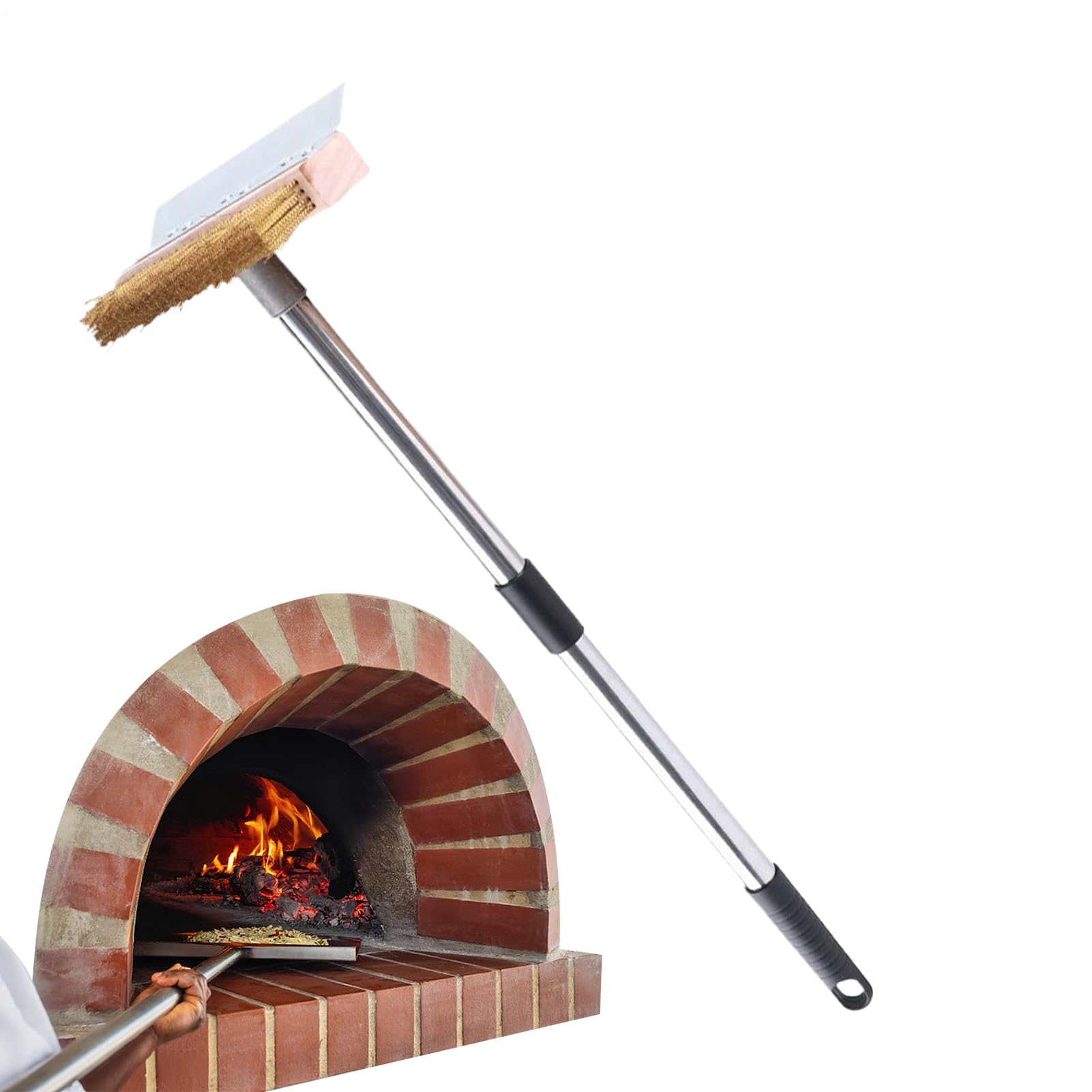 Szczotka do pieca do pizzy – szczotka do mycia | wytrzymałe ceramiczne narzędzie do mycia piekarnika do rusztu piekarników na zewnątrz kuchnia patio kemping lekcje gotowania