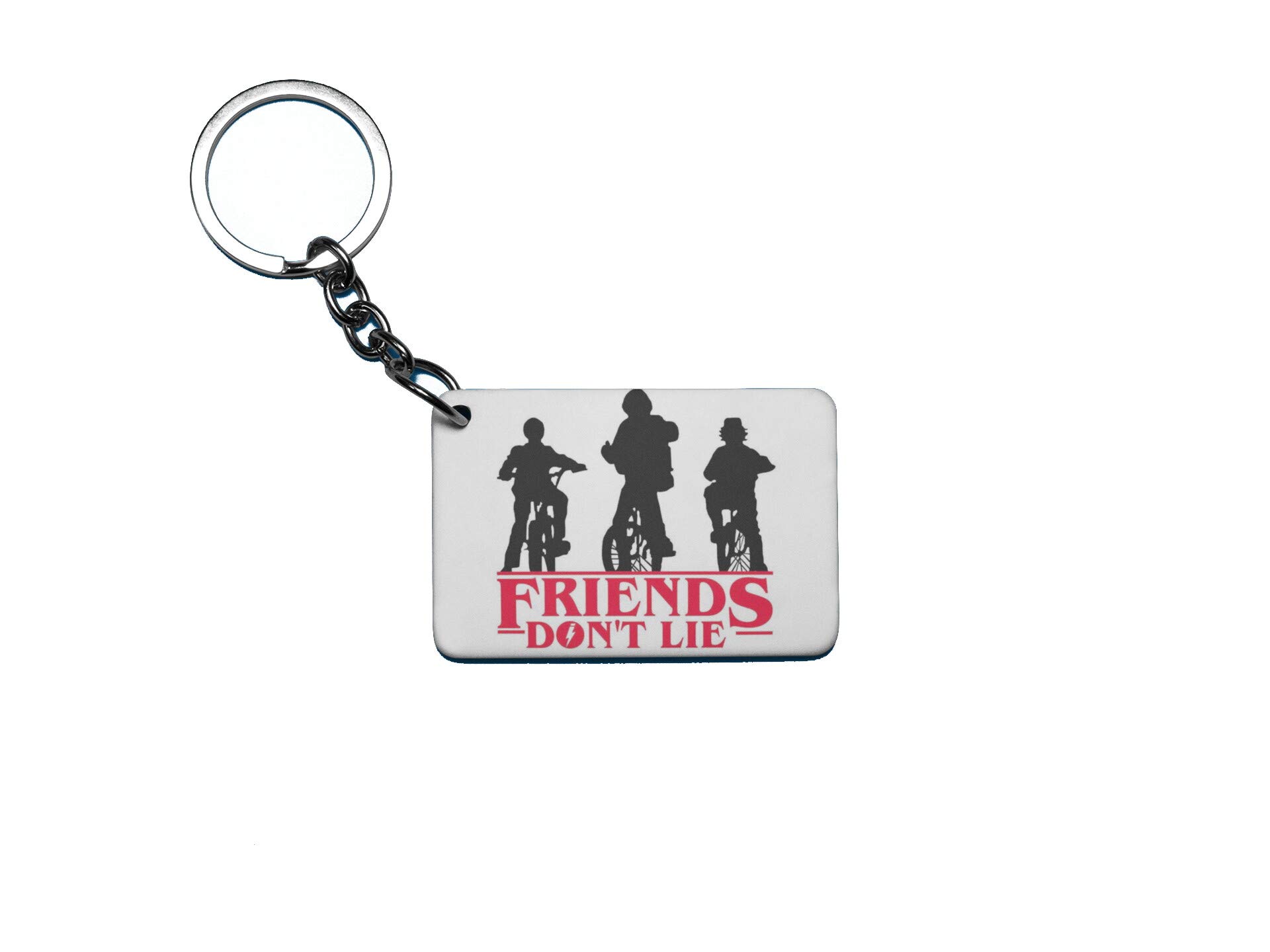 HeartInk Stranger Things Theme Fan Art Printed Rectangle Wodden Keyring Keychain for Bag Wallet Purse - HIKSTKR016