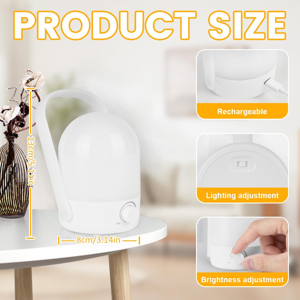 HOTUT Night Light Baby Touch Lamps,Portable Dimmable Nightlight with 2 Light Colors,USB Rechargeable,Dimmable Brightness for Bedroom,Living Room,Camping,Travel - Image 2