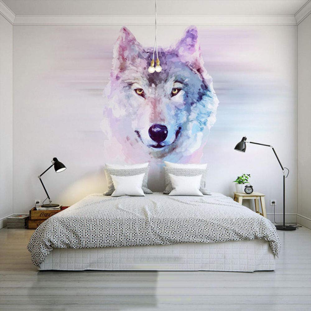 Papier peint loup 3D art abstrait pour sublimer l'ambiance d'un restaurant ou KTV