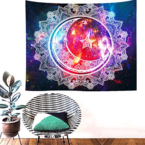 Nidoul Psychedelic Tapestry Wall Hanging, Boho Mandala Tapestry, Celestial Starry Sky Wall Tapestry, Wall Art Decoration For Bedroom Living Room Dorm, Window Curtain Picnic Mat #TOP5