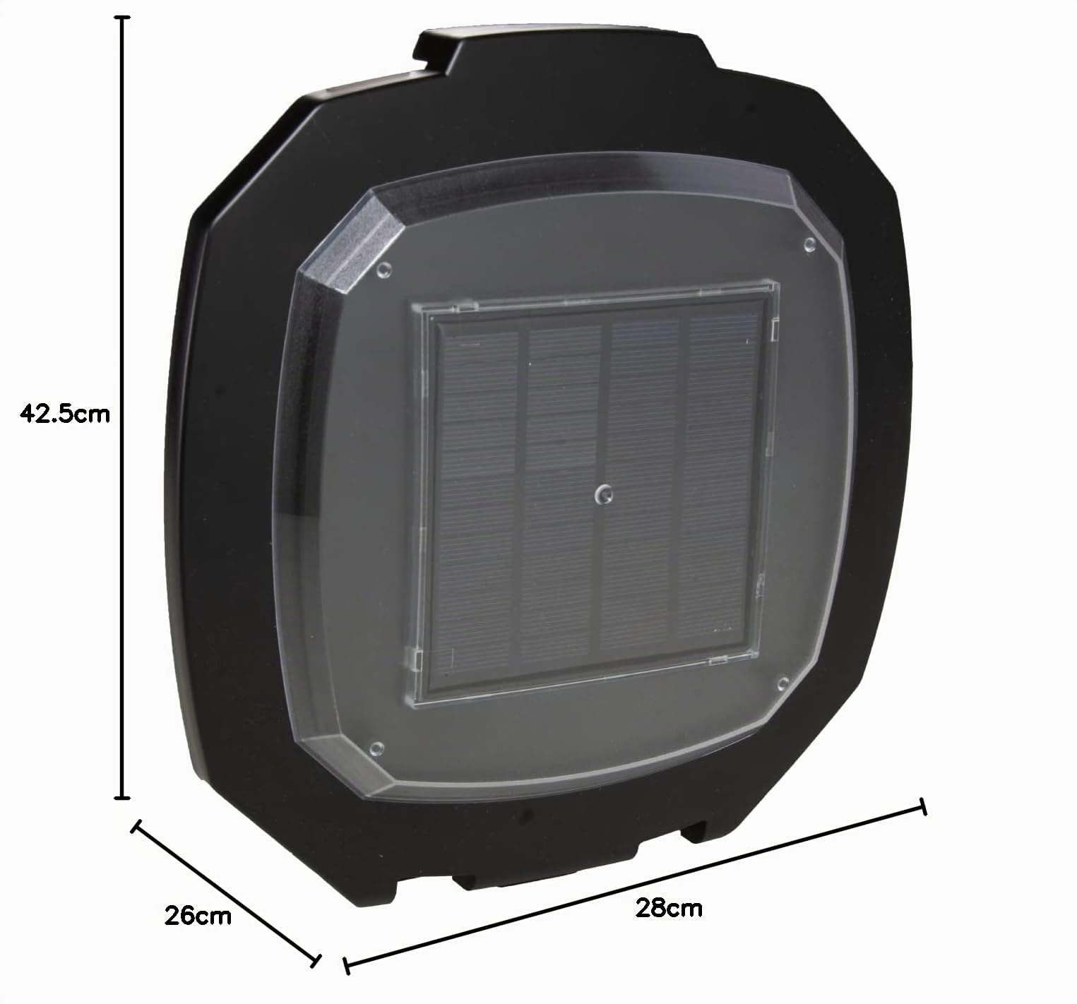 AquaForte Fishfeeder 6 litri di energia solare, 1-6 alimentazioni/giorno, tempo di alimentazione fino a 20 sec, dimensione pellet 3-10 mm, campo di espulsione ± 1, 2 o 3 m, angolo di distribuzione: