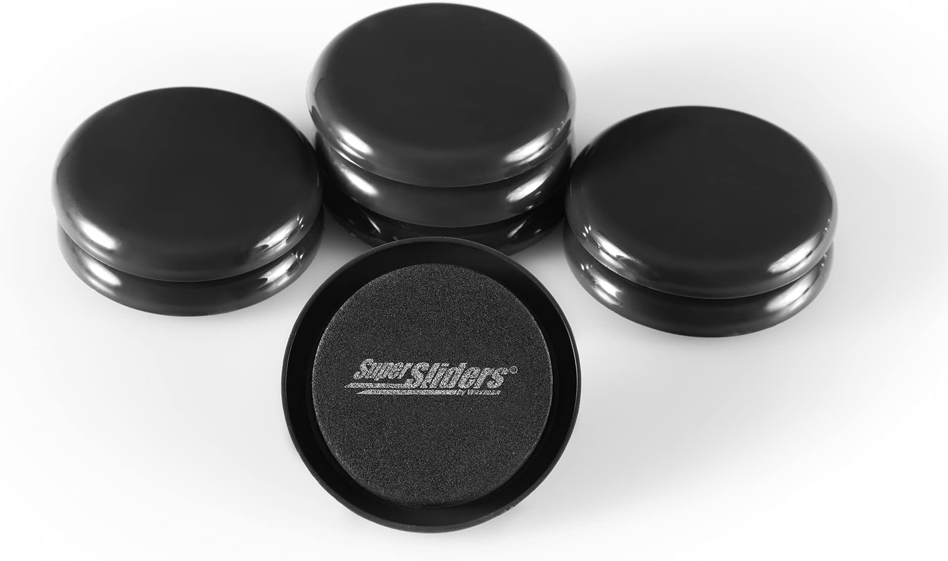 SuperSliders 4764495N Reusable Slider for Medium Sized Furniture on Carpet 2-1/2 Inch Black, 8 Pack, 2-1/2"