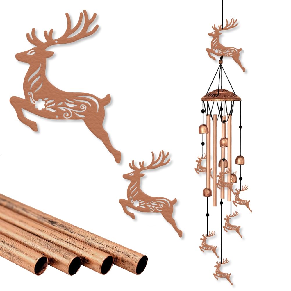 ORIGACH Deer Wind Chimes Metal Wind Chimes for Outside Gifts for Women Mom Grandma Deep Tone Suitable for Outdoor, Indoor, Balcony, Garden, Courtyard, Porch, 33.46-Inch Long โ image 1