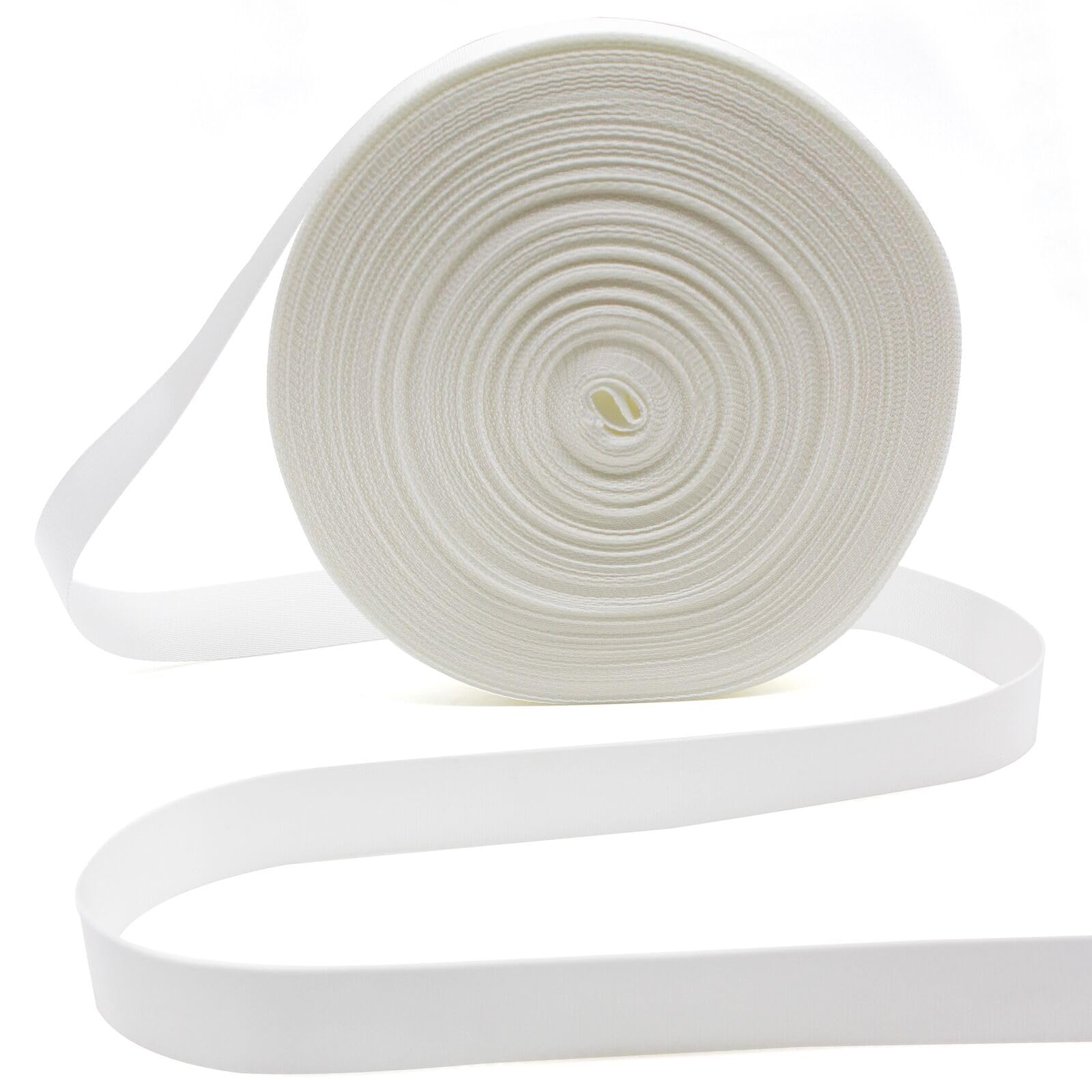 White 1 Inch Heavy Duty Nylon Webbing Straps 50Yds for Sewing