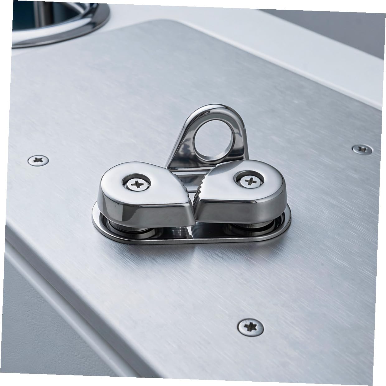 2 Pezzi Clip Corda Marino con Guida, Acciaio Inossidabile Argento | Barche e Yacht, Fissaggio Affidabile, Due Viti Autofilettanti Incluse, Equipaggio