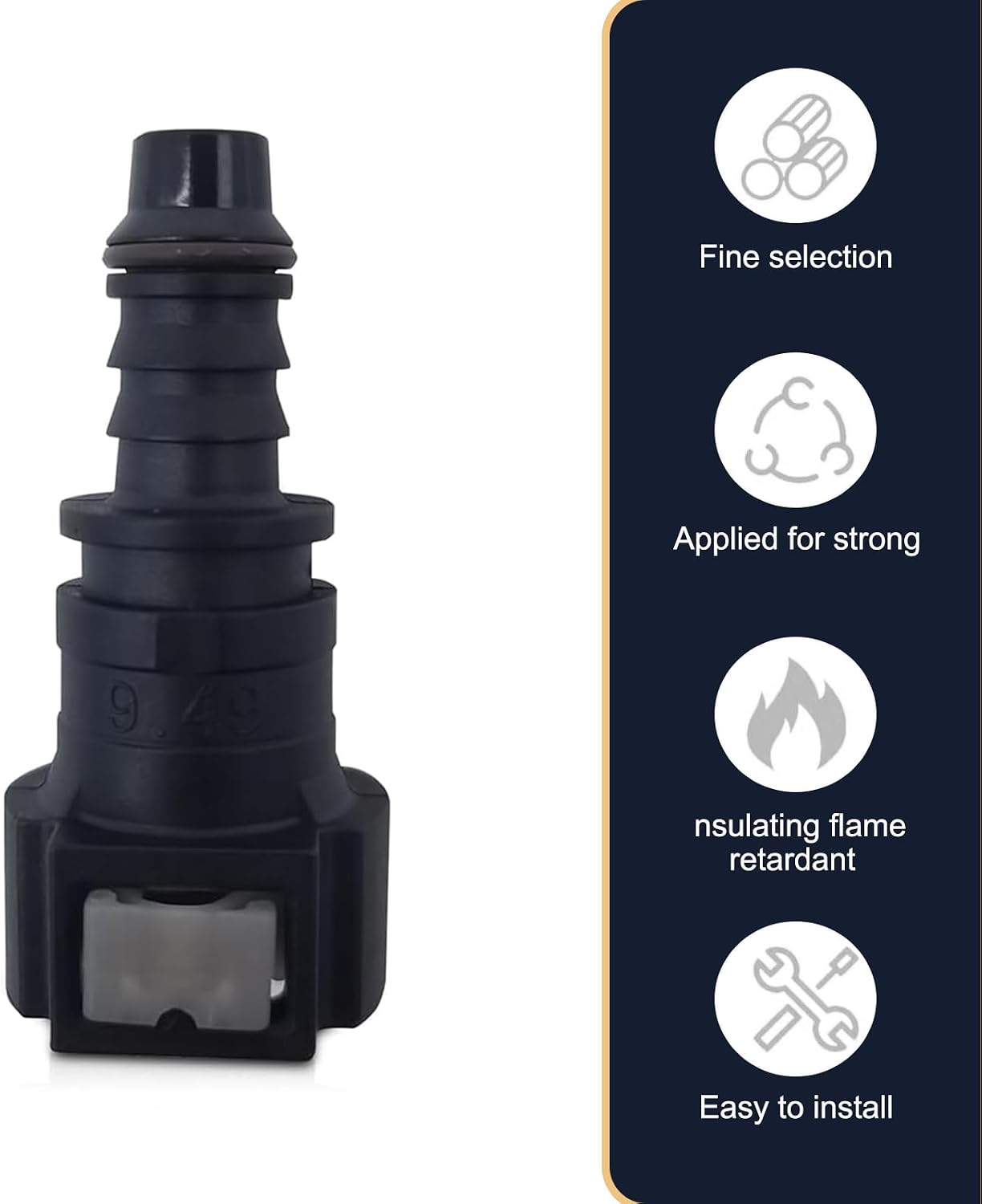 Fuel Quick Release Connector, Fuel Pump Line Hose, Anti-Mis-Installation Limiter Connector with Seal, Replacement Part, Suitable for Most Cars (Black)