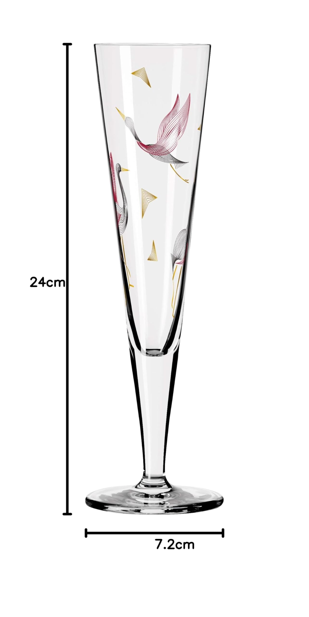 Ritzenhoff 1071015 Bicchiere da champagne 200 ml - Serie Goldnacht No. 15 - Nobile pezzo di design con oro vero - Made in Germany
