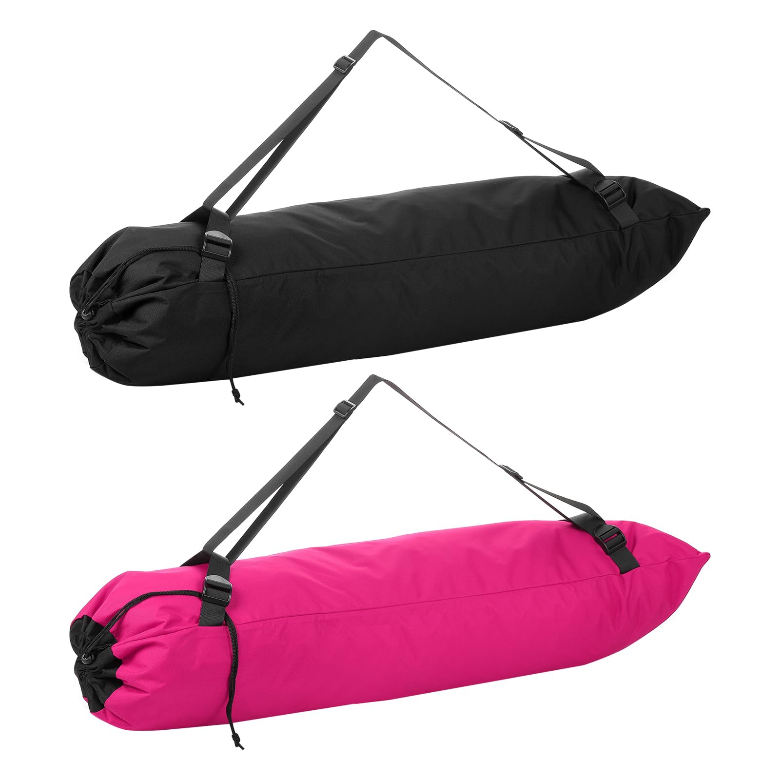 PATIKIL Foldable Camp Chair Replacement Bag, 2 Pcs Camping Chairs Folding Chair Carry Bag with Adjustable Shoulder Strap for Outdoor Camping Fishing Storage, Rose Red, Black