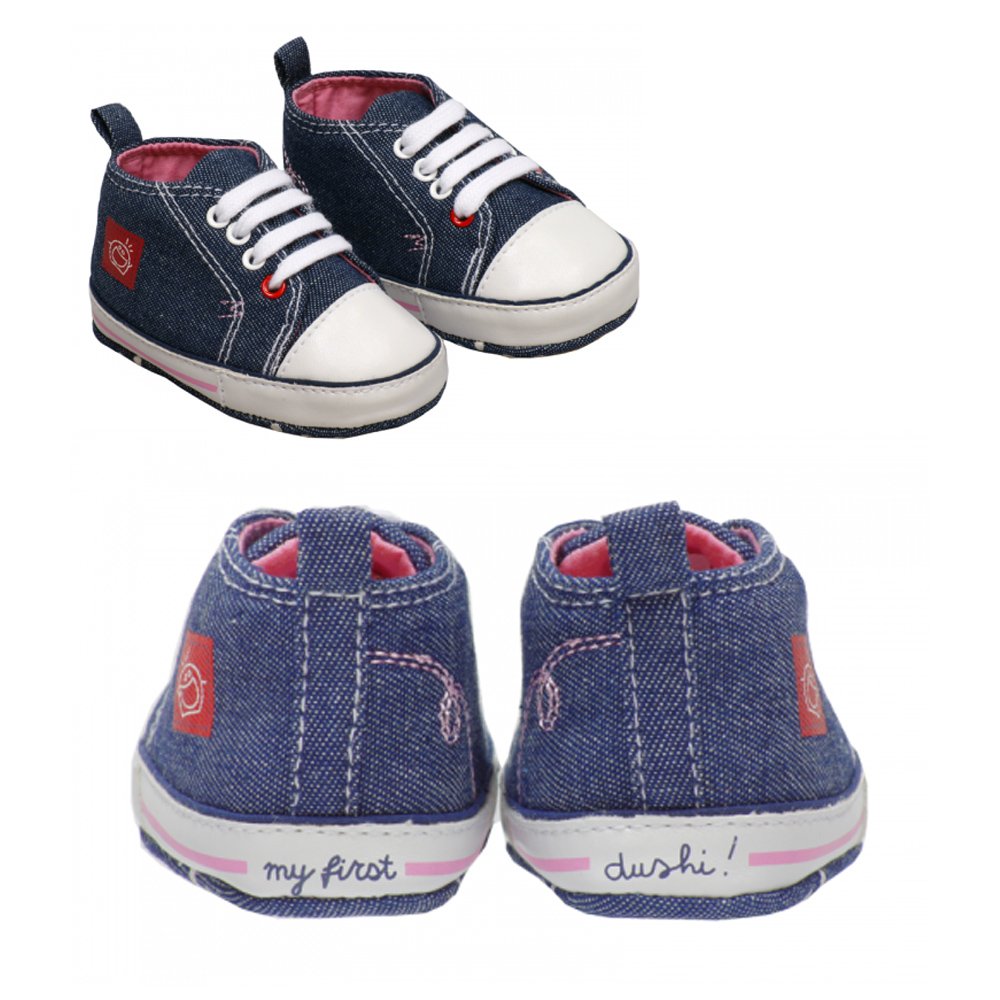 Geschenkset Baby Mädchen "outfit" mit Babyshirt, Jeans und Babyschuhen von Dushi