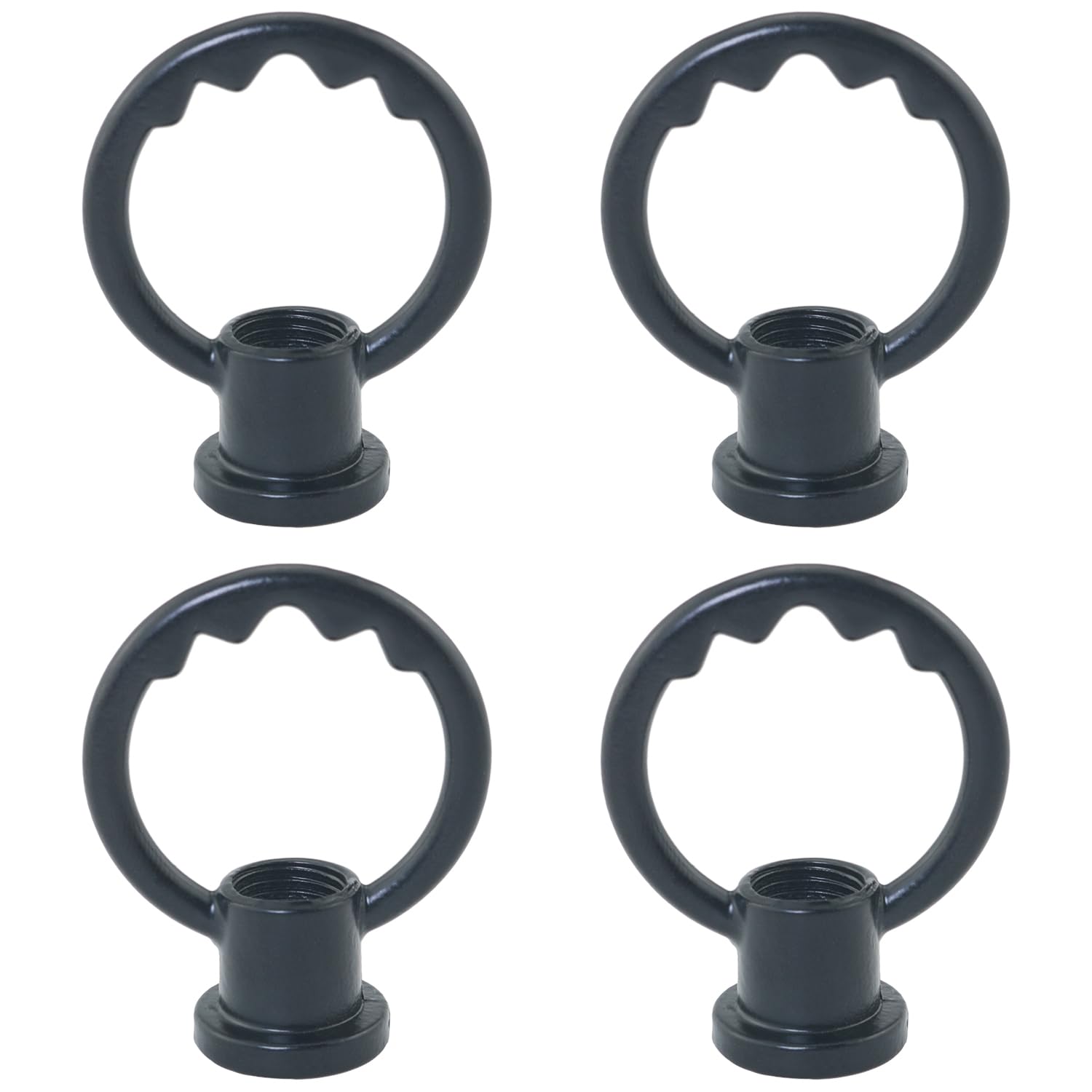 4PCS Eye Nuts Bar Pendant Light Load Hooks Zinc Alloy M10 Internal Thread Closed Eye Bolts 33 Tooth Eye Bolts Maximum Load 11 lbs for Suspending Crystal Chandeliers Black