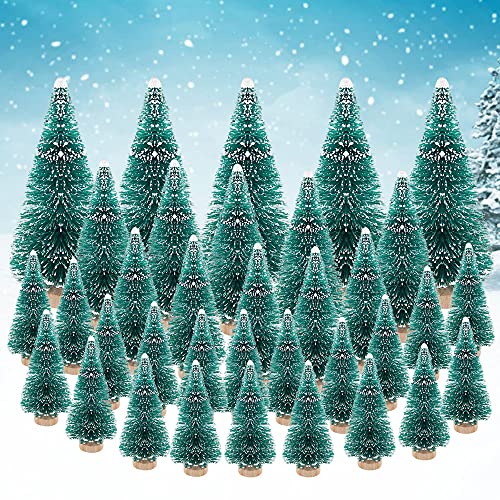 AFASOES 35 Pcs Mini Arbolitos de Navidad Decorados Mini Pino Navideño Pino Miniatura Mini Árbol de Navidad...
