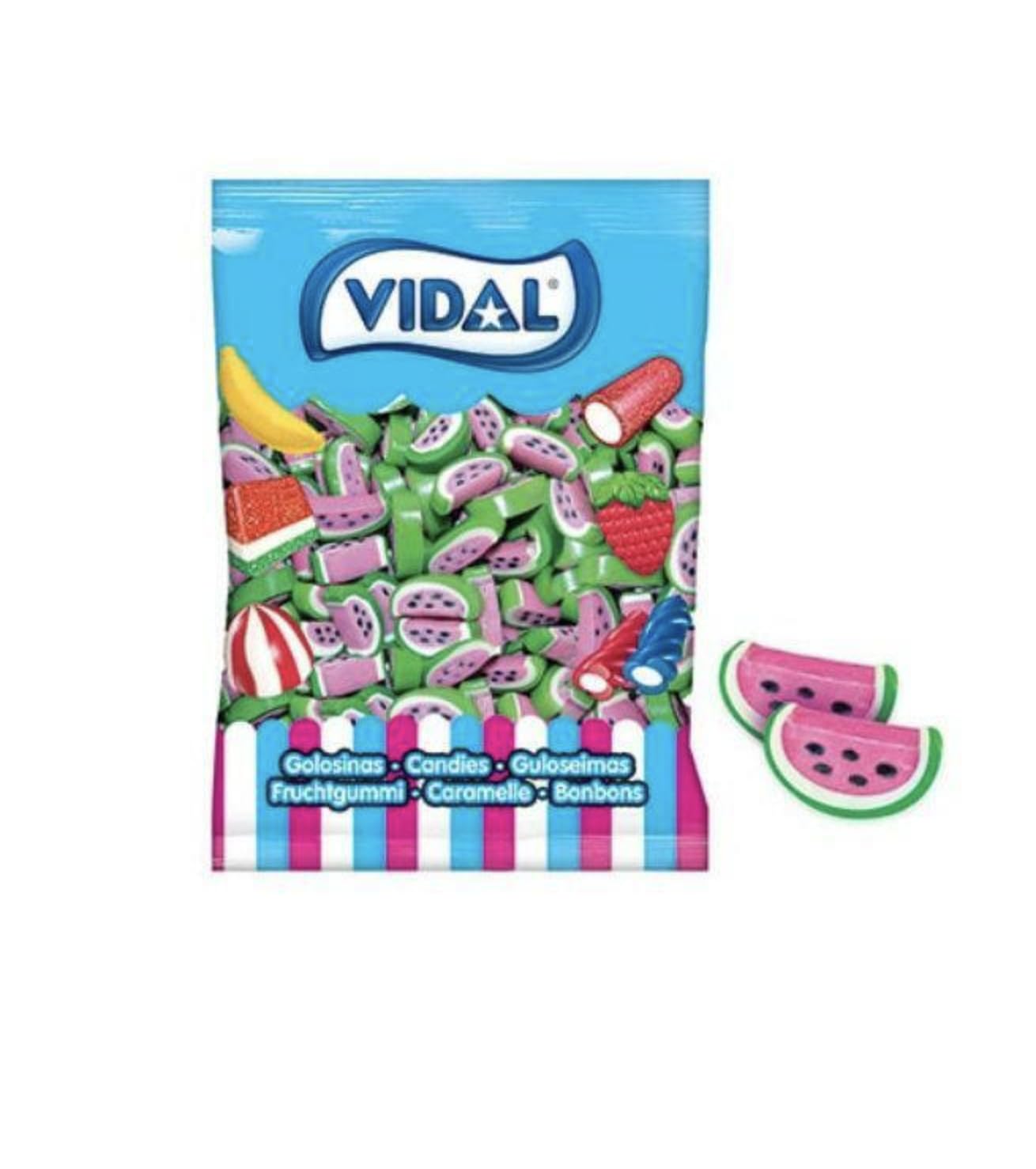 Vidal's 3kg Bulk Bags, Tubs, Lollipops & Chew Bars Galore: A Sweet Wonderland Awaits! (250 Piece Watermelon Slices)