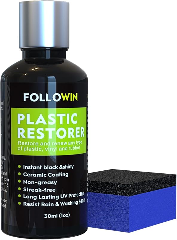 Plastic Restorer for Cars, Black Trim Restorer, Ceramic Coating | Ceramic Trim Coat Kit, Instant Black, Not a Dressing, Streak Free, for Plastic, Vinyl and Rubber, with Applicator, 1 fl oz