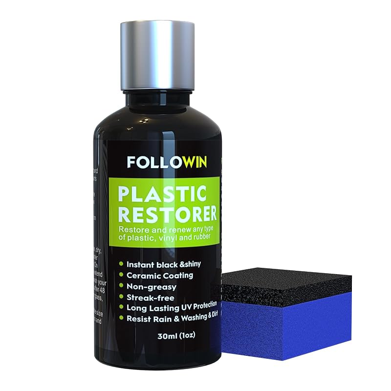 Restaurador de Plásticos Automotivos FOLLOWIN com Revestimento Cerâmico e Aplicador, 30 mL