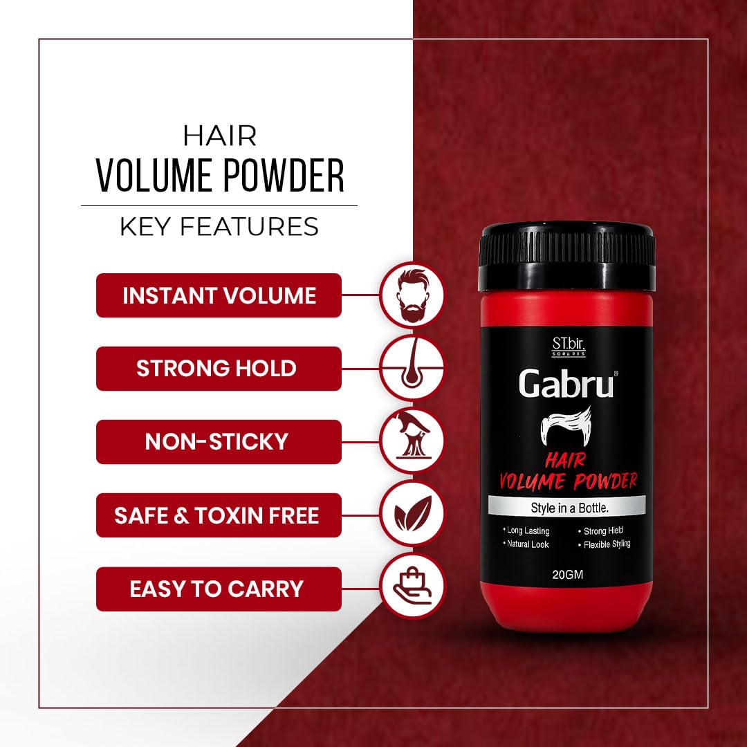 ST.bir Gabru Hair Volume Powder for Non Greasy Non Oily Hair Styling, 20g 2