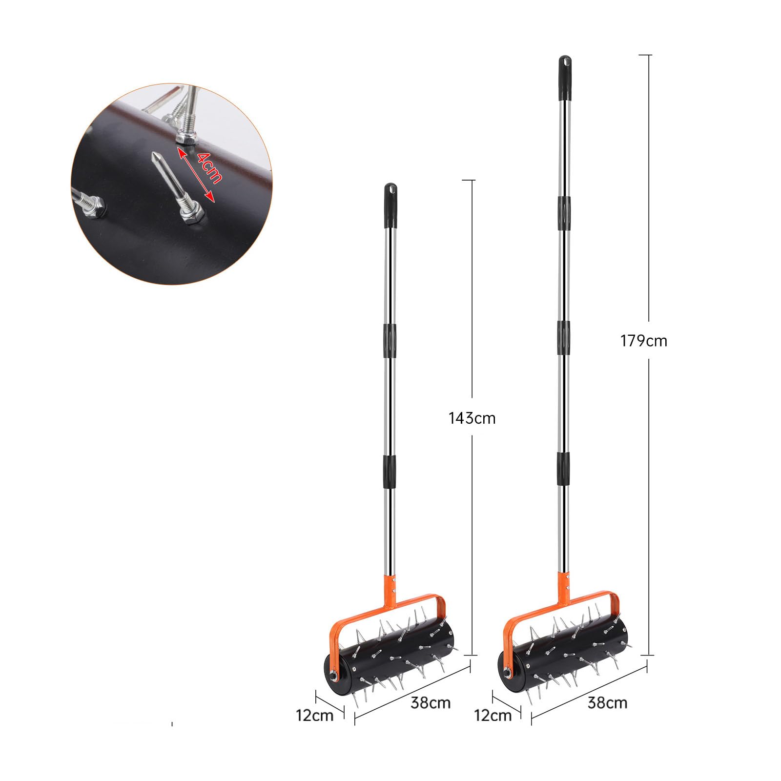 Herramienta de césped manual resistente de acero inoxidable con 42 picos para un mantenimiento sencillo del patio, herramienta ergonómica de jardinería