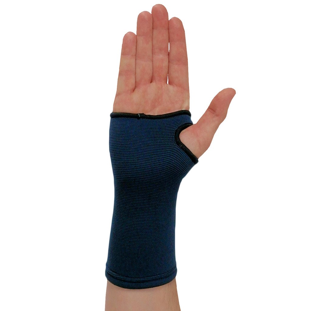 NeoPhysio Medical Grade Elastic Compression Wrist Support, Navy Tubular Sleeve - Large = 17-19cm