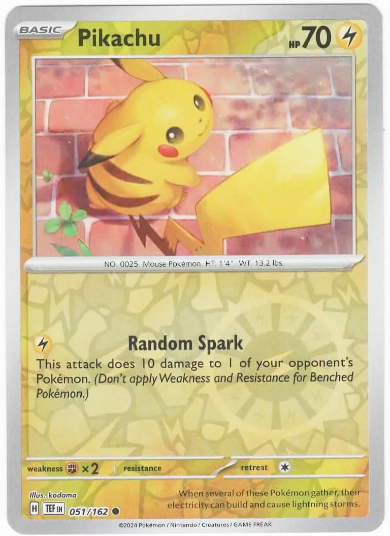 Pikachu 051/162 – Temporal Forces – Pokemon Reverse Holofoil Card