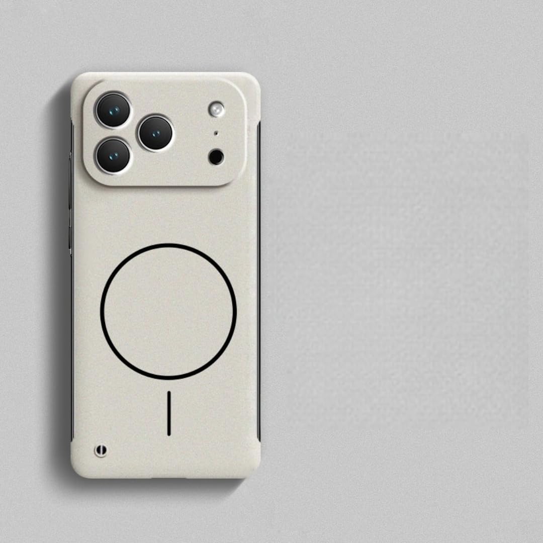 Magnetyczne, matowe, matowe, bezramkowe etui na telefony z PC do iPhone'a 17 Air, 16, 16e, 15, 14, 13, 12, 11 Pro, X, Xr, Xs Max Plus Mini (do iPhone'a 17/kość słoniowa)