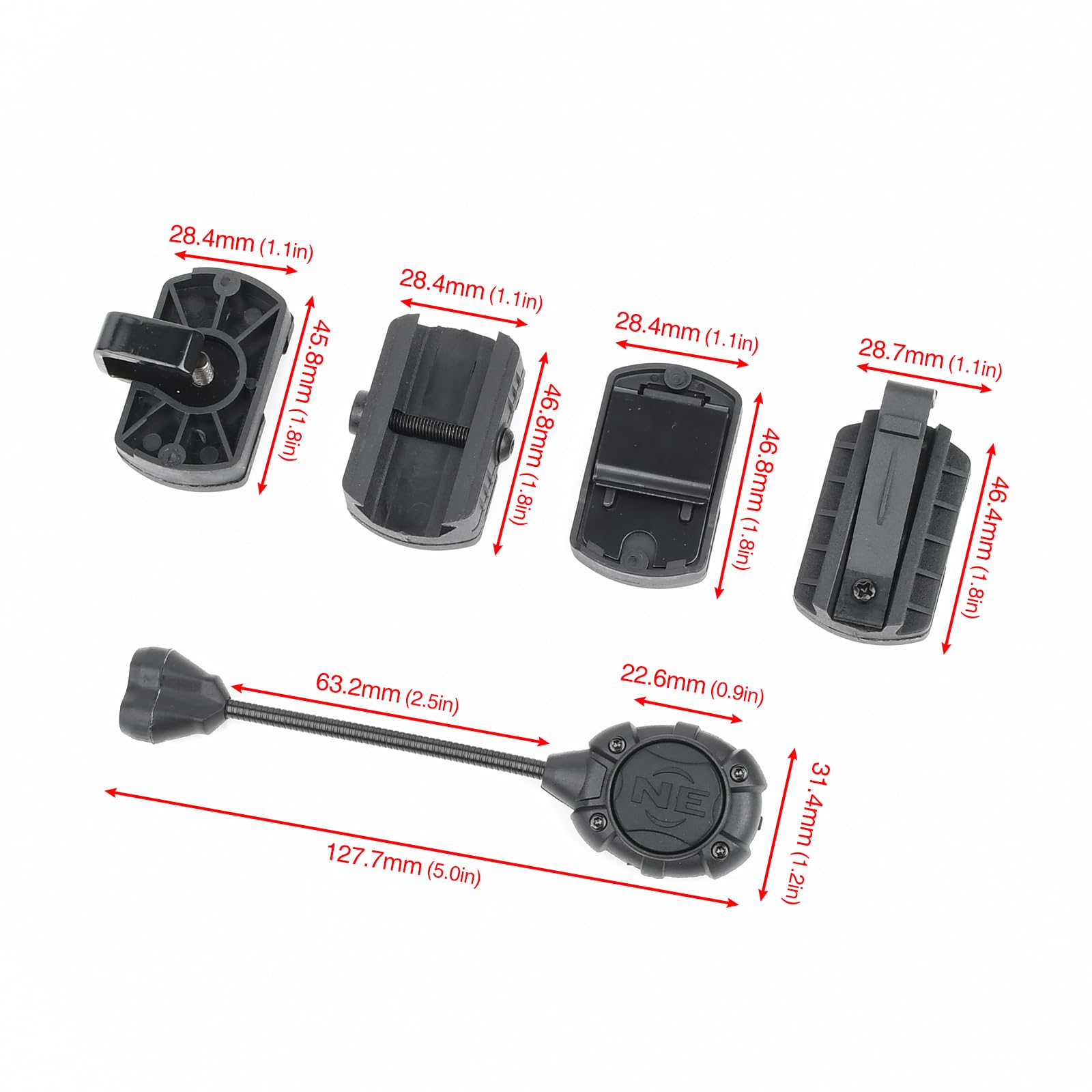 Taktische Helmlampe, IR & rote LED-Aufgabenlampe, 4 Halterungszubehör | Überlebens-Signalleuchte für Fast Mich Helm MOLLE-System, 20 mm Picatinny-Schiene für Outdoor-Sportarten