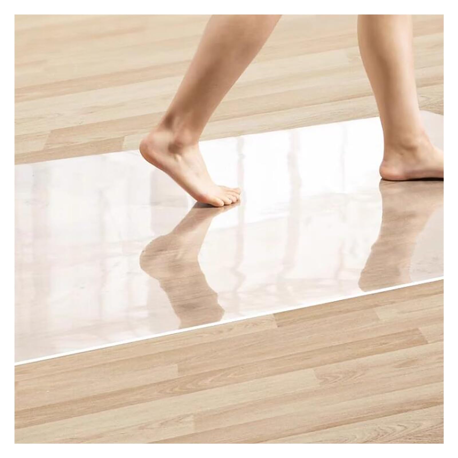 Tappeto Trasparente, Tappetino Lavabile Trasparente per la casa, Tappeto Antiscivolo per Soggiorno, Camera da Letto, Cucina, corridoio, Protezione per Pavimenti in Legno Spessa 2 mm, 153x183