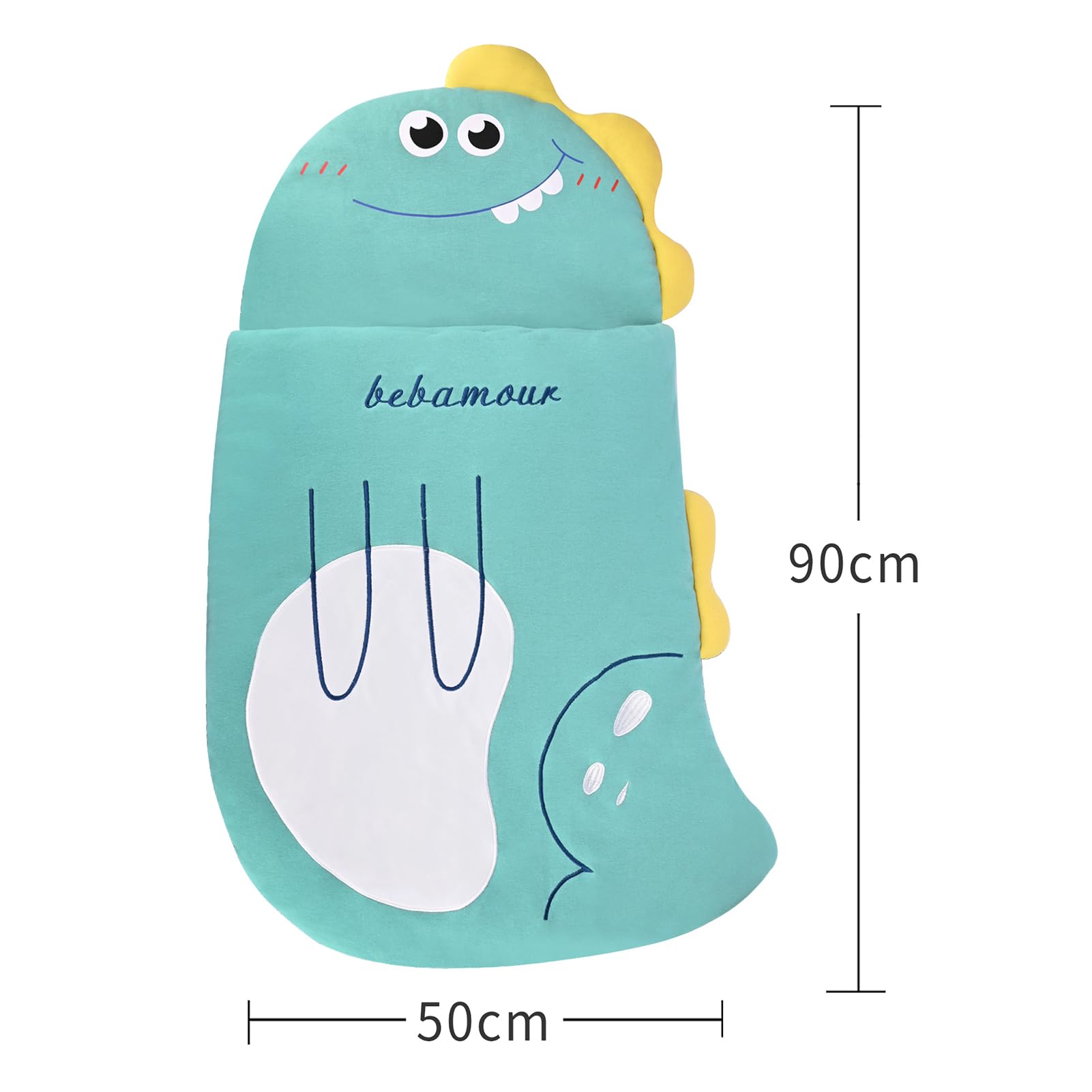 Bebamour - Sacco a pelo per neonati di 0-18 mesi, carino, unisex, sacco per la nanna (a forma di dinosauro blu, 50-85 cm)
