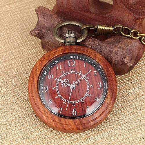 LOOIUEX Orologio in Legno Orologio da Tasca retrò