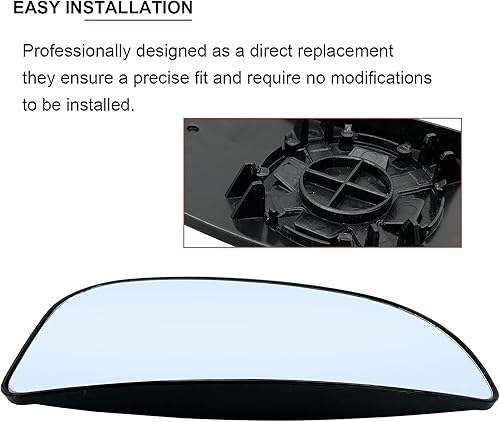 Miniatura 5 de Reemplazo de cristal del espejo inferior del lado izquierdo del conductor para Dodge Ram 1500 2500 3500 4500 5500 2009-2020  Espejo de remolque