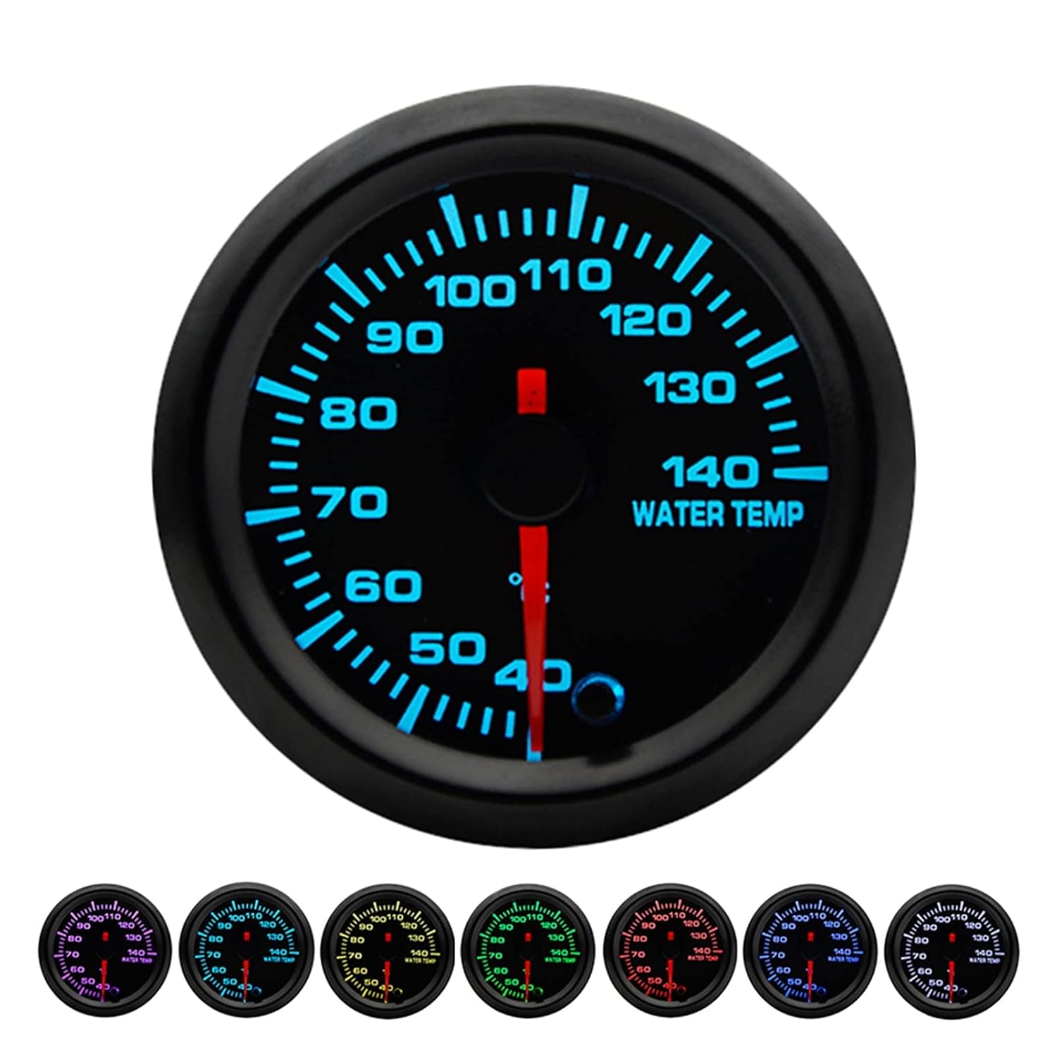 2" 52mm 7 Colors LED Display Boost/Water/Oil Temp/Oil Pressure/Volt/Air Fuel Ratio/EGT/Tachometer Car Gauge +Pods(Boost PSI)