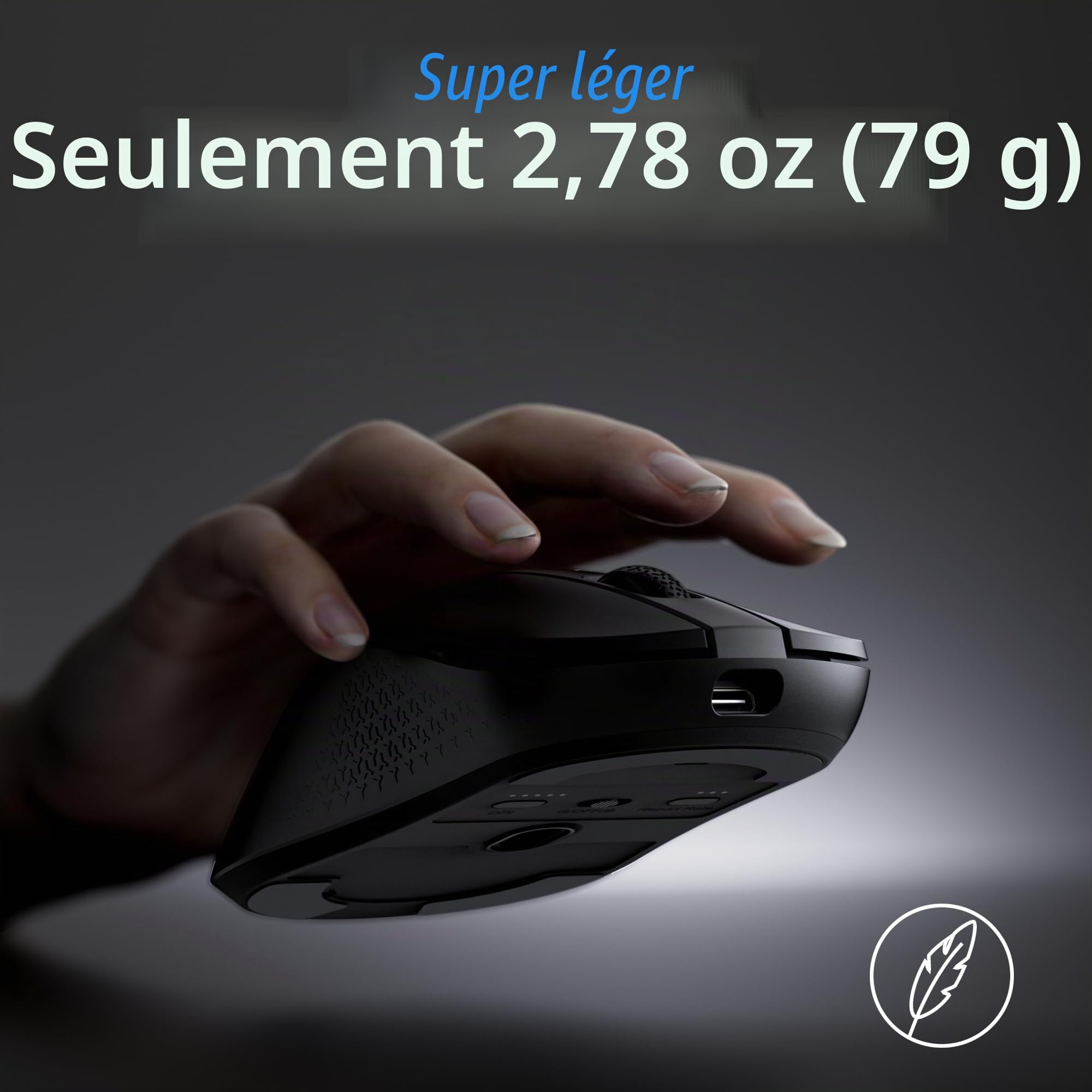 Keychron M3 Souris Optique sans Fil, 2.4GHz/Bluetooth 5.2/, 1000 Hz, Programmable avec Launcher, PixArt 3311, jusqu'à 12000 DPI/300 IPS, Léger et Ergonomique pour Windows, Mac et Linux - Noir