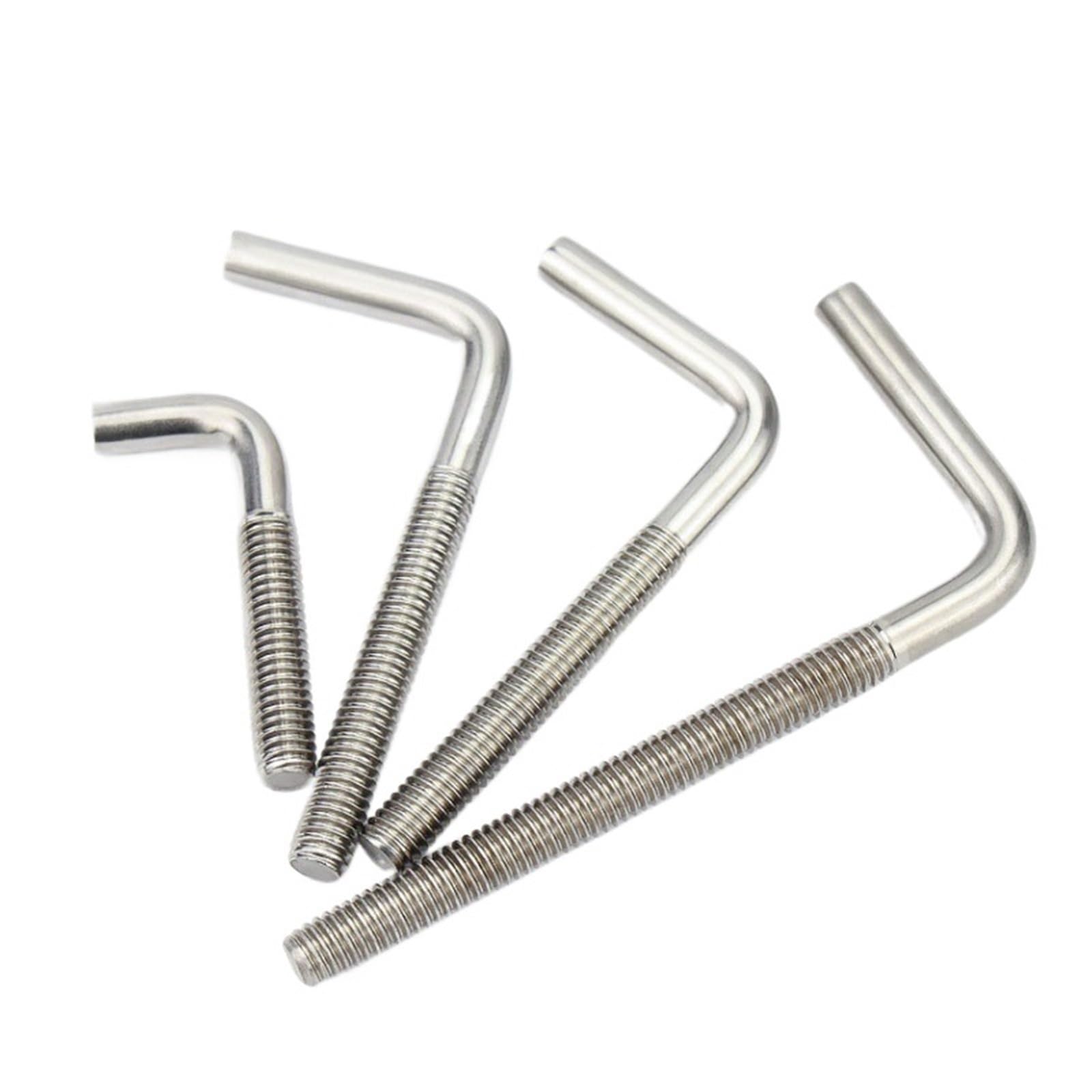 CIGPKLO L Shaped Hooks Screw 1~10pcs M4 M5 M6 M8 M10 M12 L-Shaped Screw 7-Shaped Right Angle Anchor Bolt 304 Stainless Steel Screws(M8x80mm-2pcs)