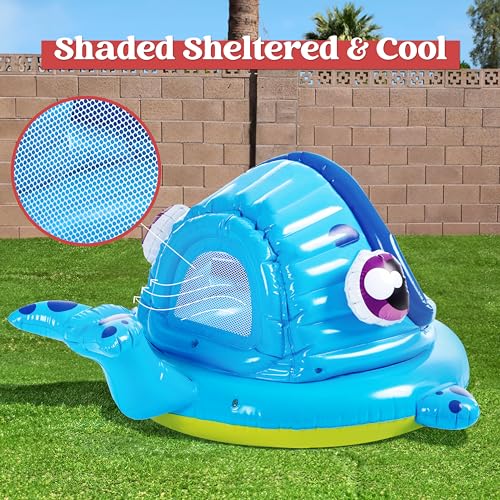 JOYIN Inflatable Shade Kiddie Pool,Whale Baby Pool Tent, Infant Swimming Pool for Kids (54" x 56" x 28"),Blow Up Toddler Pool for Swim Party Toys Summer Water Beach Fun - Image 5