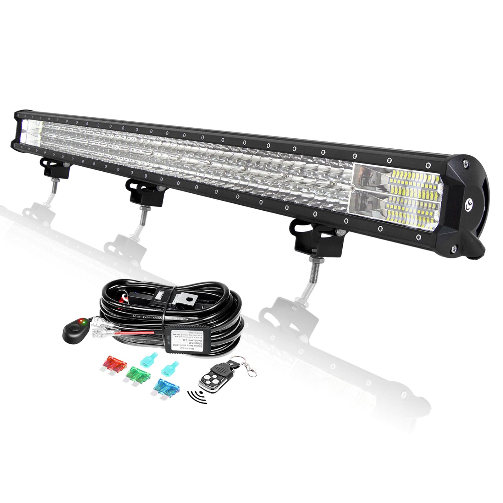 AUXTINGS Pasek LED 100 cm 540 W Con okablowanie stroboskop, rampa LED, wodoodporna, 12 V, 24 V, projektor LED dalekiego zasięgu, oświetlenie robocze LED, do pojazdów 4 x 4, ciężarówka, ciągnik, Quad
