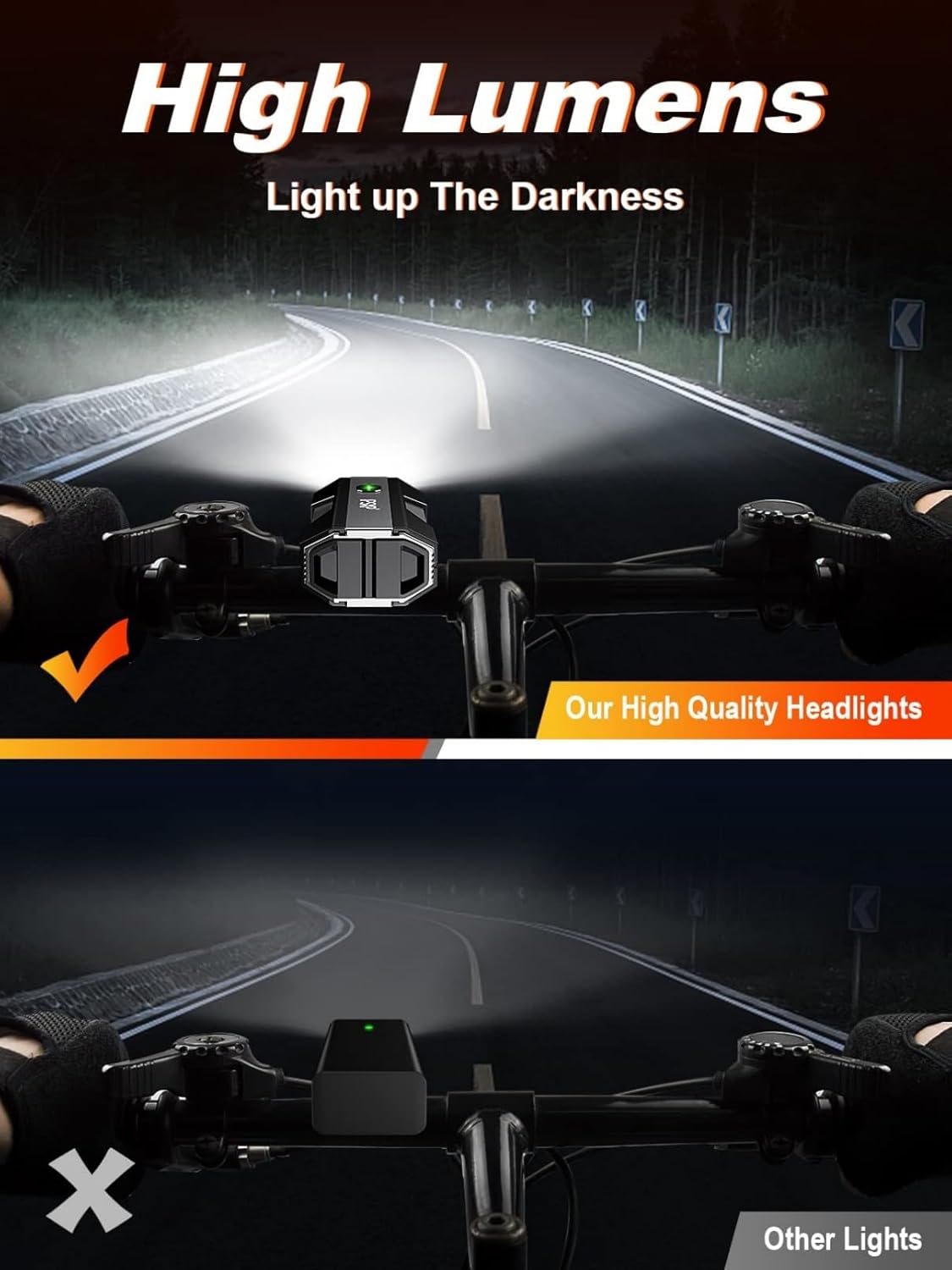 Bike Lights for Night Riding with Power Bank Function, USB-C Rechargeable Bike Lights, Bicycle Headlight Front and Back, Aluminum Alloy Construction, IPX6 Waterproof Rating 5 Lighting Modes - Image 2