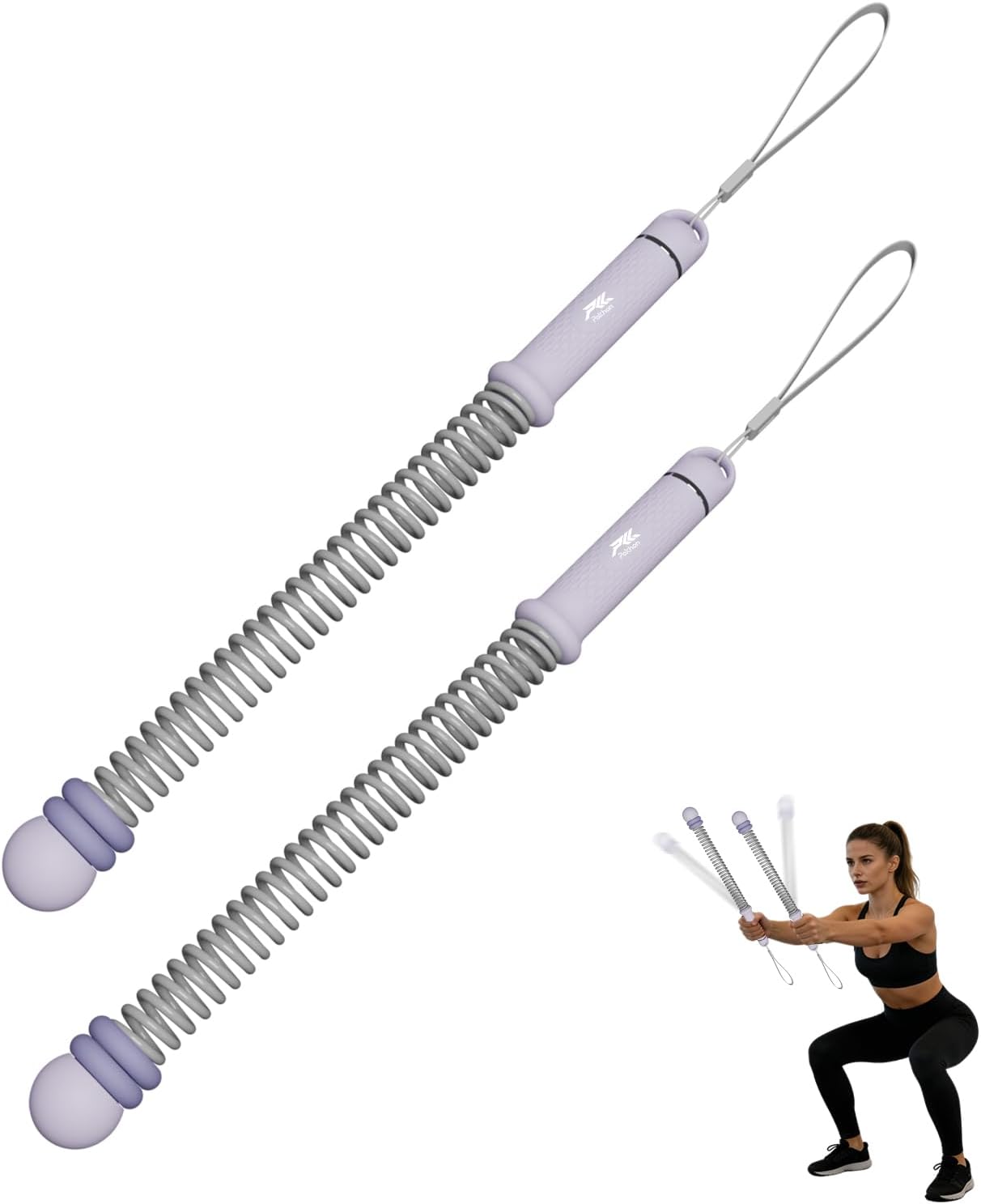 Ropeless Battle Ropes，Portable Workout Rope for Strength Building, HIIT and Low-Impact Aerobic Training for Men & Women (Purple)