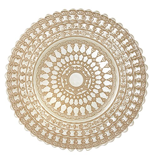 Elegance Glass Charger Plate Serveware Accessories, 13 Inch, Rose Gold