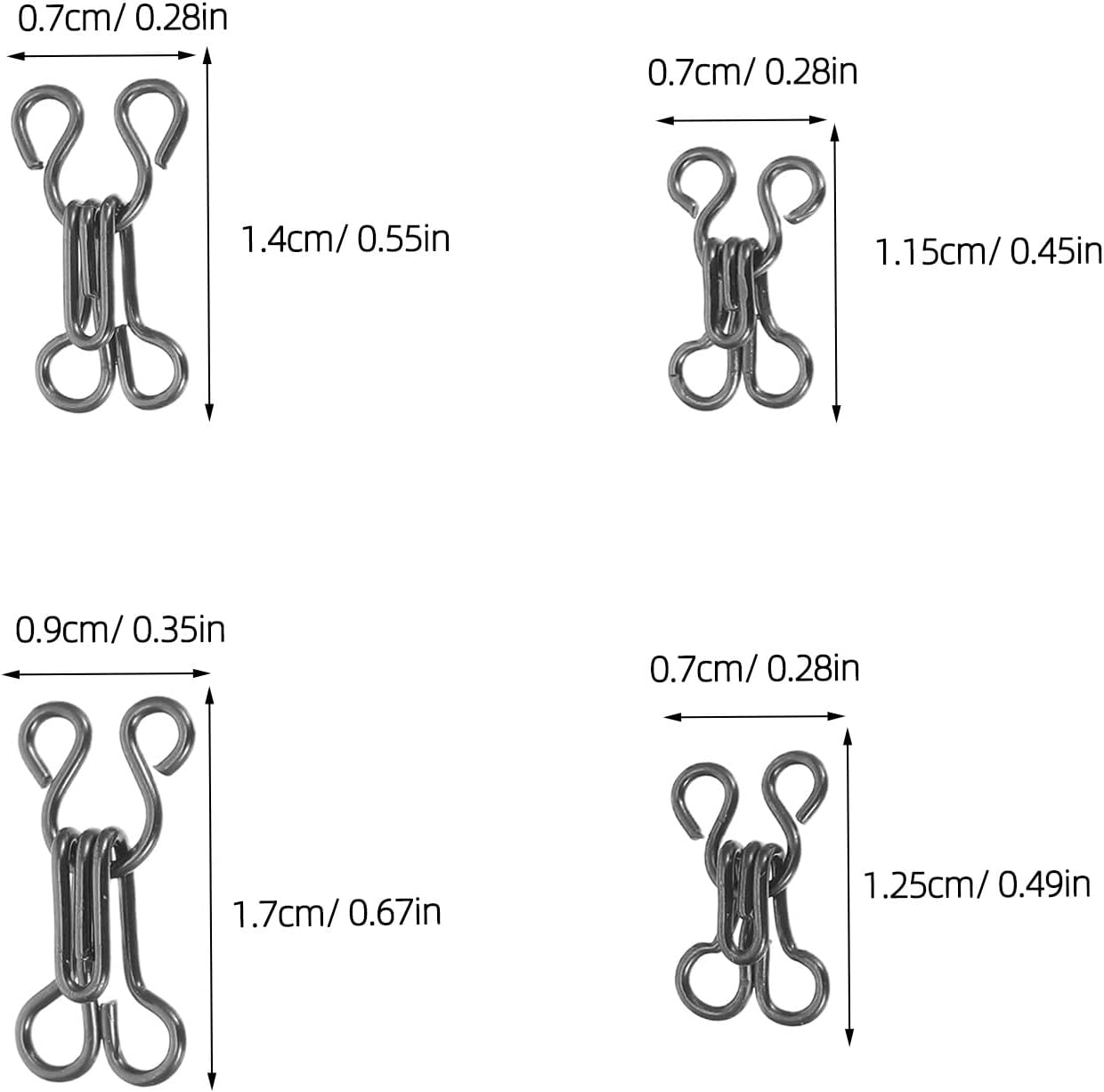 OSOLADY 200Pcs Hook and Eye for Sewing | Clothing Hook Replacement Clasps | Closures for Fur Coats Wraps and Jackets | Bra Fasteners