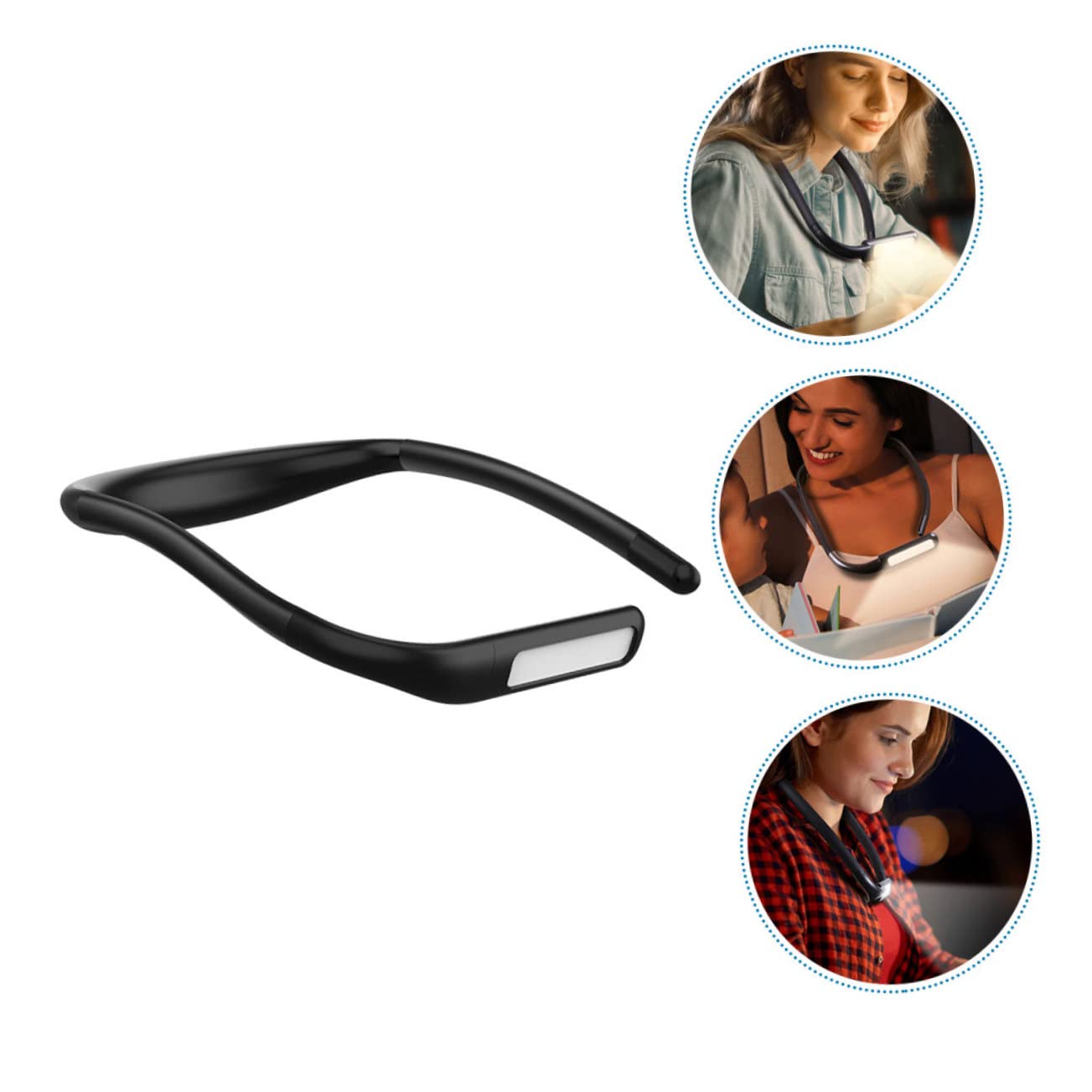 Lampe de Lecture Rechargeable LED pour Garçon et Filles, Lumière Mains Libres en Silicone et Abs, Batterie 1800mah, Flexible Lire le Lit