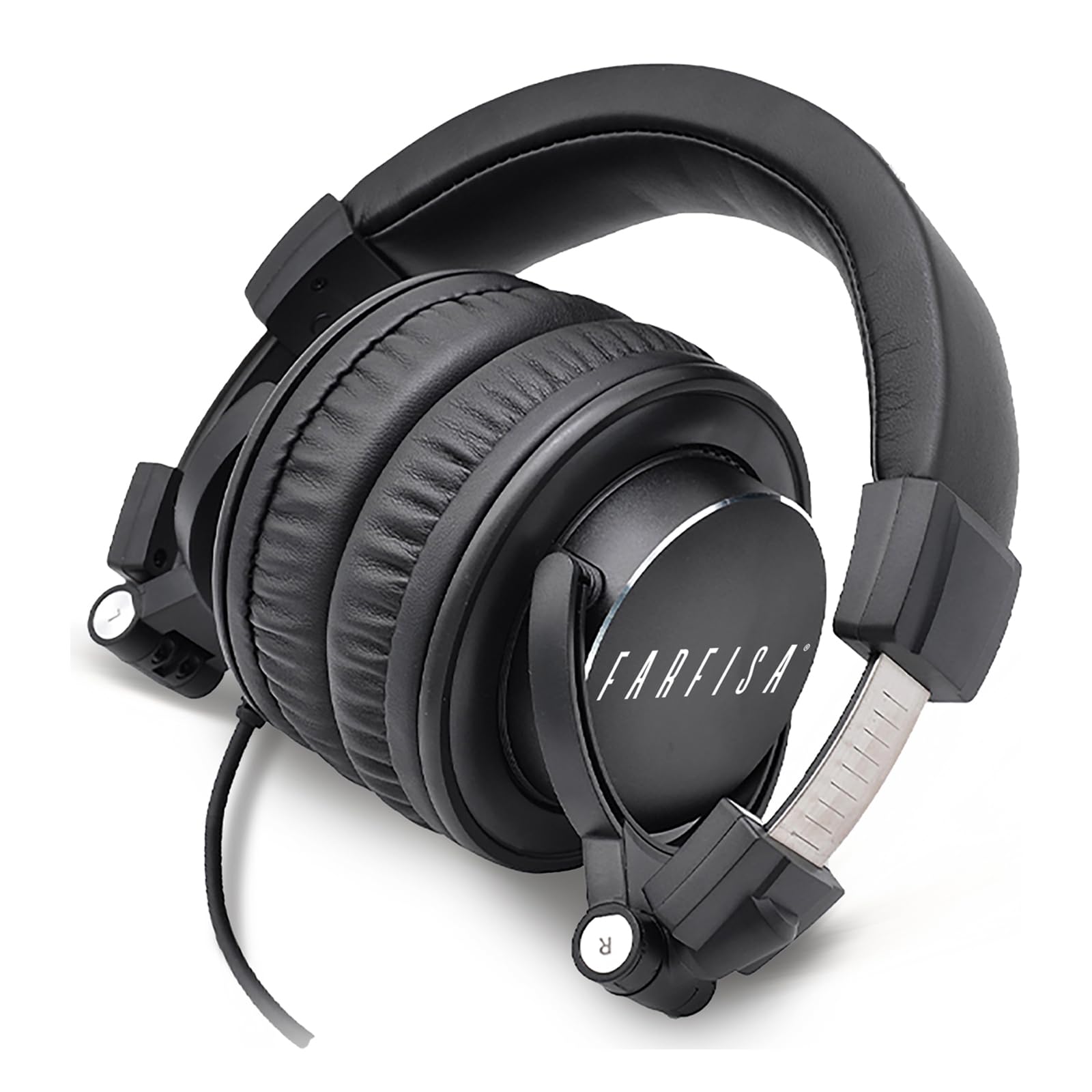 FARFISA | Auriculares Profesionales con Cable, Almohadillas hipoalergénicas, Estructura de Aluminio anodizado, Aislamiento acústico pasivo de 32 dB