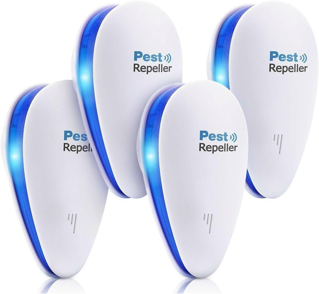 4 PACK Ultrasonic Pest Repeller - Indoor Plug In Pest Control & Electric Insect Repellent - INCLUDES BRIGHT NIGHT LIGHT - For Mice, Rats, Spiders, Bugs, Flies & Mosquitoes
