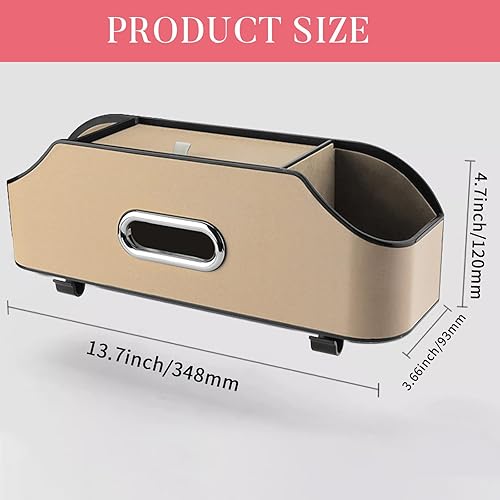 Miniatura 3 de Gift2u Caja de almacenamiento multifuncional para vehículos, organizador de asiento trasero de automóvil con 2 portavasos para bebidas, soporte para