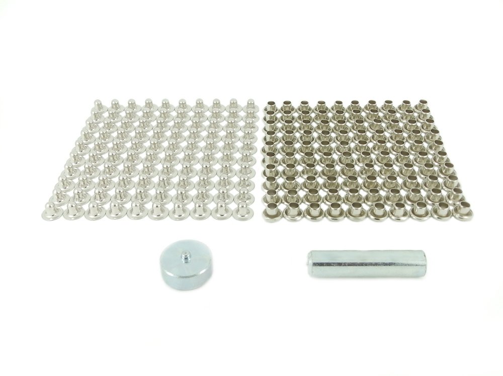 Rivet kit BP 504-7-5 en laiton plaqué nickel avec fermoirs 7 mm et 5 mm
