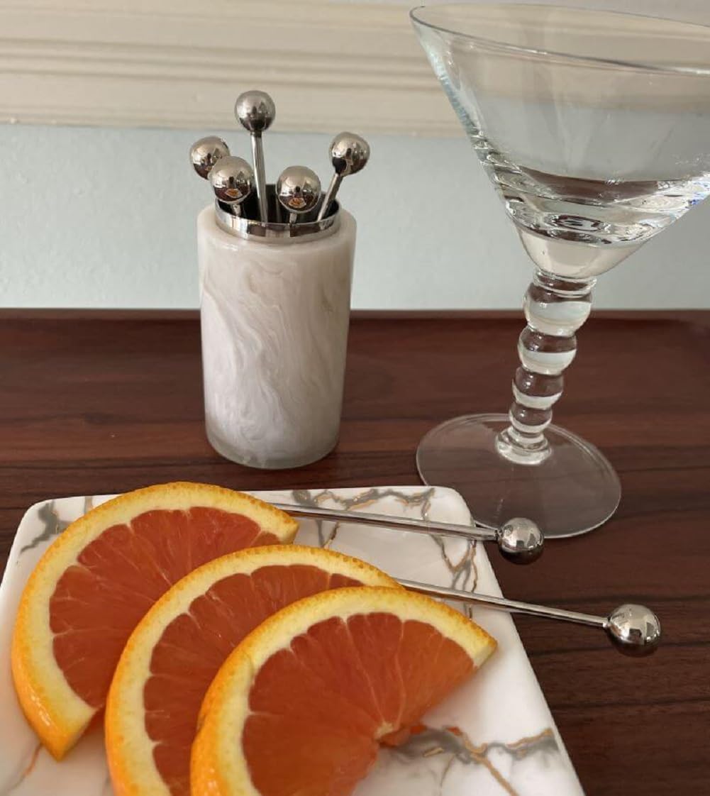 Mary Jurek Design Vega White Cocktail Pick Set & Holder