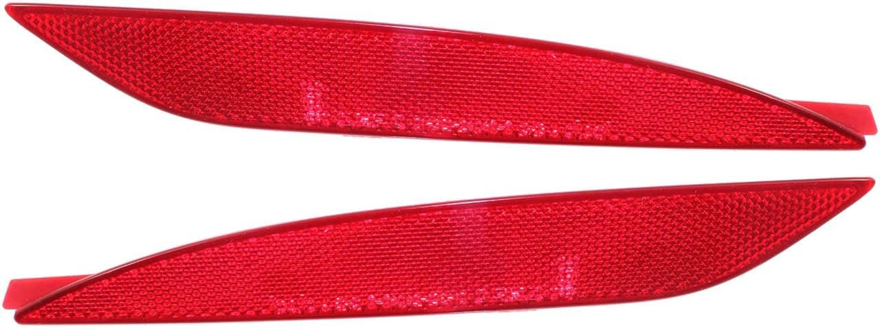 Evan Fischer Rear, Driver and Passenger Side Bumper Reflector Set of 2 Compatible with 2011-2014 Hyundai Sonata - HY2831102, HY2830102