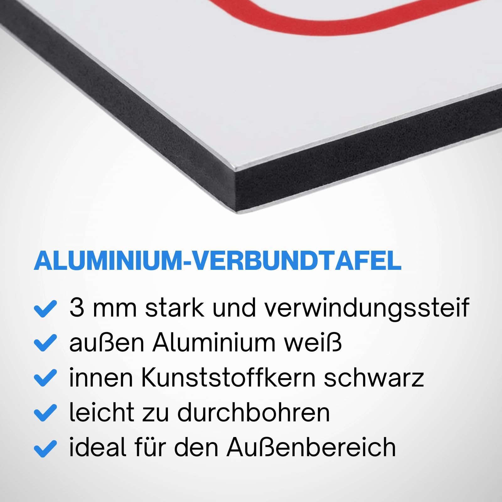 "Achtung Krötenwanderung rot" – Hochwertiges Sicherheitsschild für den Außenbereich 3 mm Alu-Verbund 450 x 300 mm