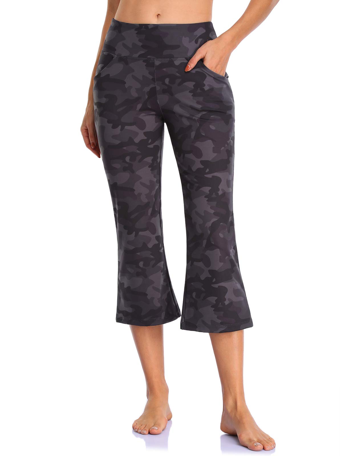 MOVE BEYOND Donna Pantaloni e Pinocchietti Bootleg da Yoga con 4 Tasche a Vita Alta Controllo di Pancia