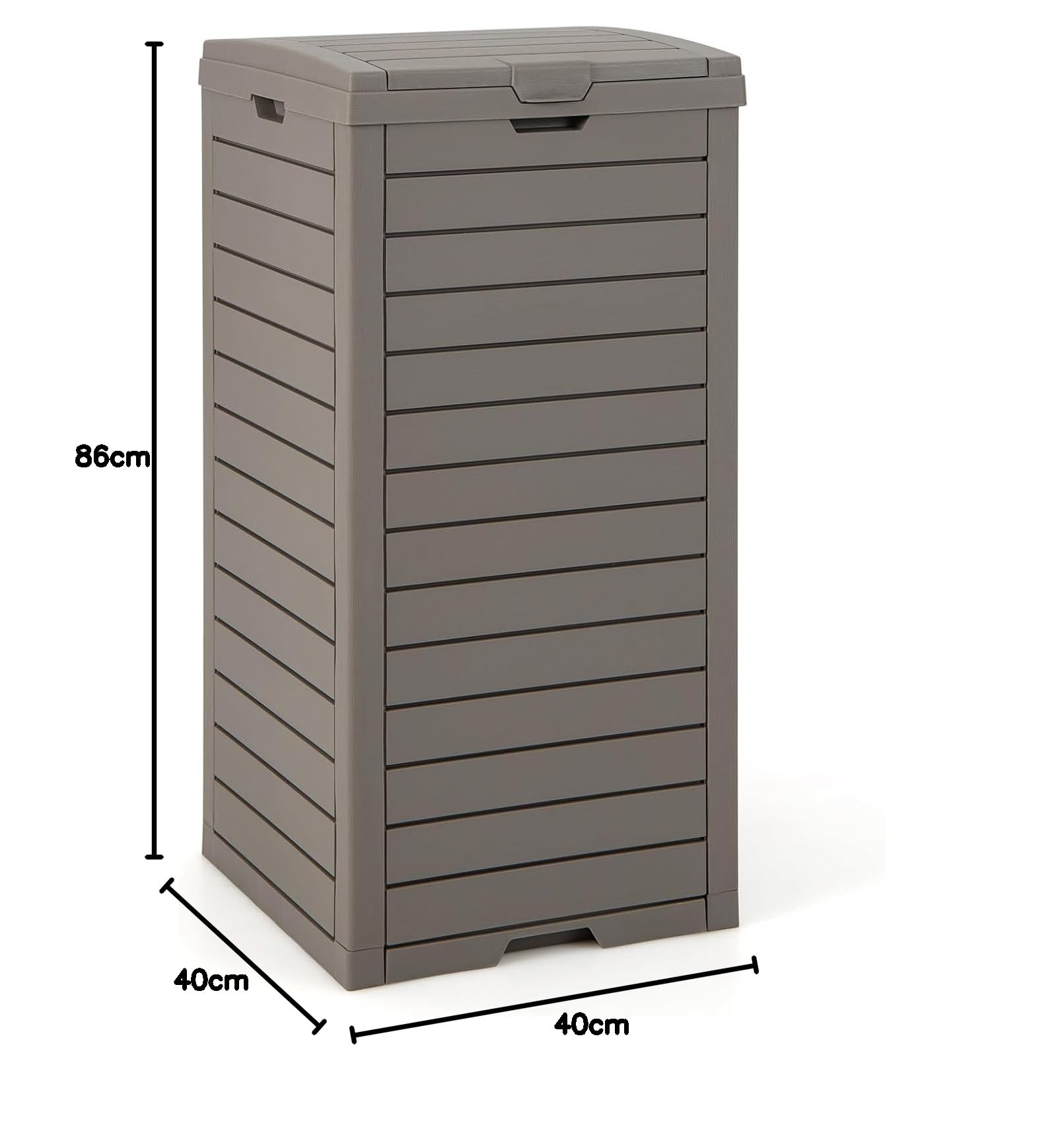 FANTASK 118L Mülleimer mit Deckel mit ausziehbarer Flüssigkeitsschale & Griff, Outdoor Mülltonne Abfalltonne Garten in Braun, wasserdichter Müllbehälter für Veranda, Hinterhof, Terrasse