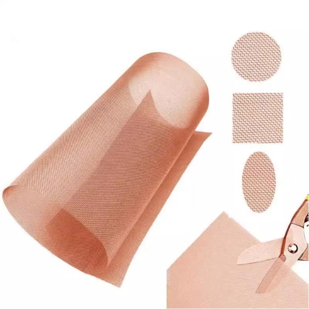 Copper mesh,Copper Wire mesh,Radiation grounding Equipment Room electromagnetic Metal Signal Shielding 10-200 mesh Option (1, 180 Mesh : 30 x 60cm)