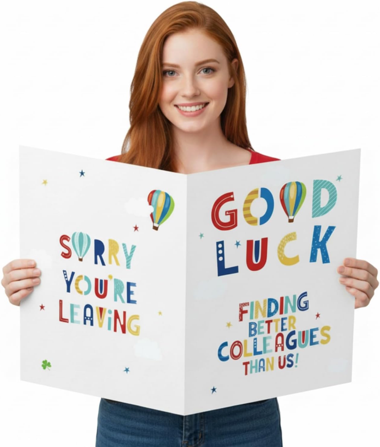 Outus Farewell Party Decoration Large Farewell Card 13.8 x 21.6 inch Jumbo Coworker Goodbye Card Good Luck Office Gaint Greeting Card Guest Poster for Coworker Going Away Party Supplies()